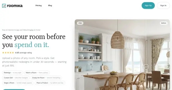 roomika best ai interior design app
